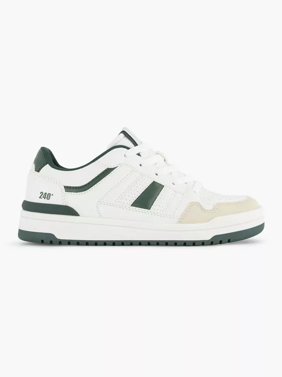 Witte Retro Sneaker Groen 3 Witte Retro Sneaker Groen
