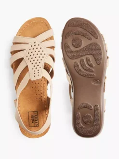 Easy Street Taupe Leren Sandaal -Skechers Winkel 2147077 H3