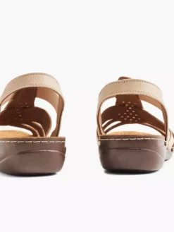 Easy Street Taupe Leren Sandaal -Skechers Winkel 2147077 H4