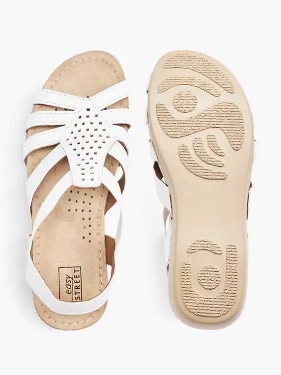 Easy Street Witte Leren Sandaal 5 Easy Street Witte Leren Sandaal - Afbeelding 3