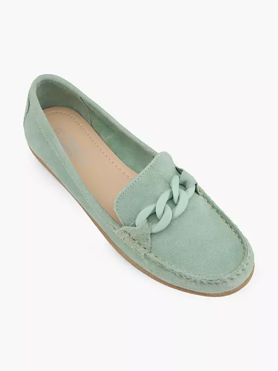 Groene Suéde Instapper Sierketting 4 Groene Suéde Instapper Sierketting - Afbeelding 2