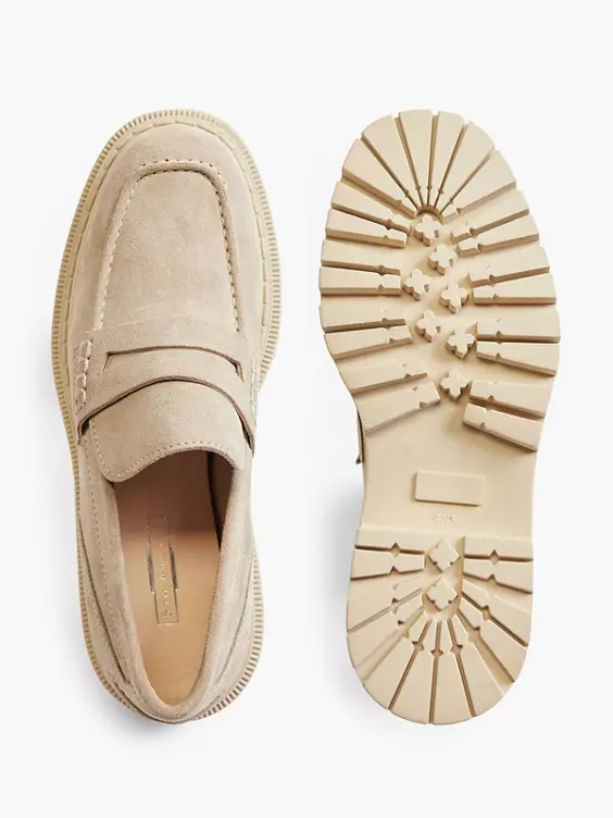 Beige Leren Chunky Loafer 5 Beige Leren Chunky Loafer - Afbeelding 3