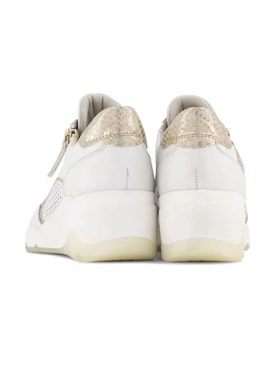 Witte Leren Sneaker Sleehak 6 Witte Leren Sneaker Sleehak - Afbeelding 4