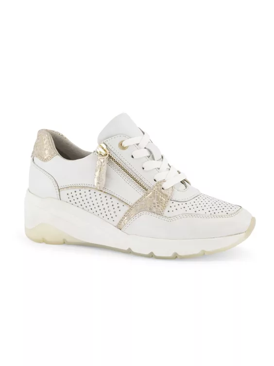 Witte Leren Sneaker Sleehak 8 Witte Leren Sneaker Sleehak - Afbeelding 6