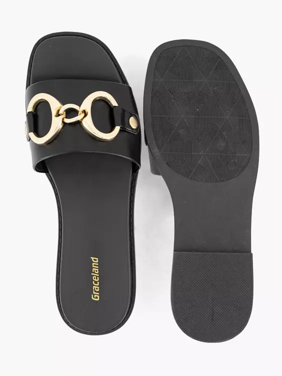 Zwarte Slippers Siergesp 5 Zwarte Slippers Siergesp - Afbeelding 3