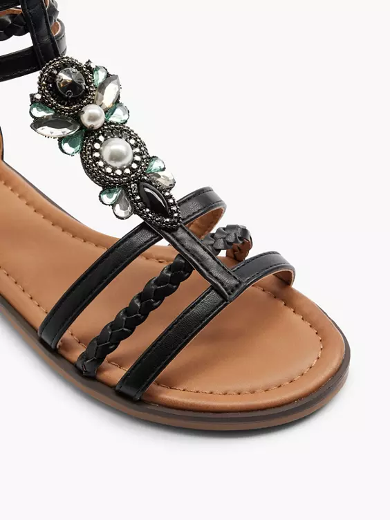 Zwarte Sandaal Steentjes 4 Zwarte Sandaal Steentjes - Afbeelding 2