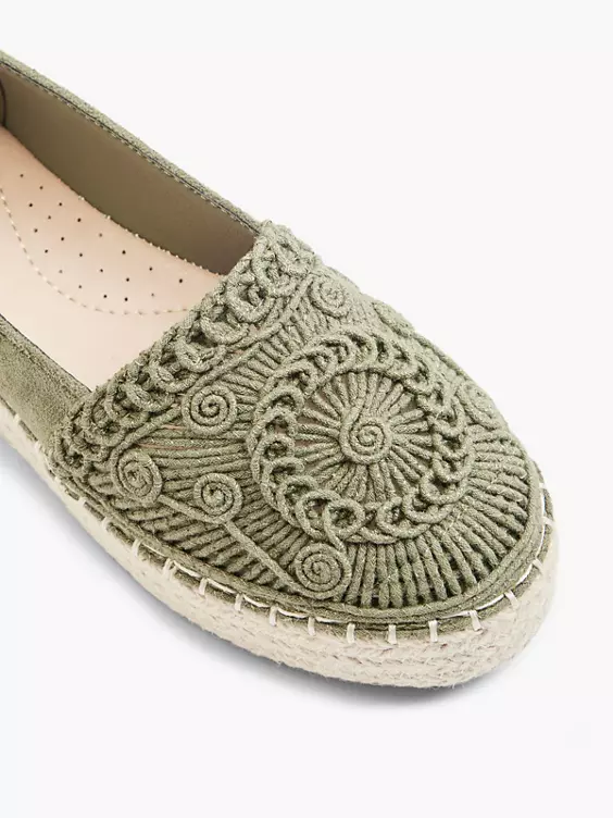 Groene Platform Espadrille Touw 4 Groene Platform Espadrille Touw - Afbeelding 2