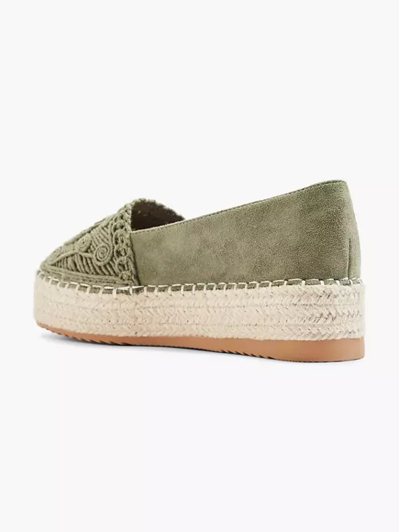 Groene Platform Espadrille Touw 5 Groene Platform Espadrille Touw - Afbeelding 3