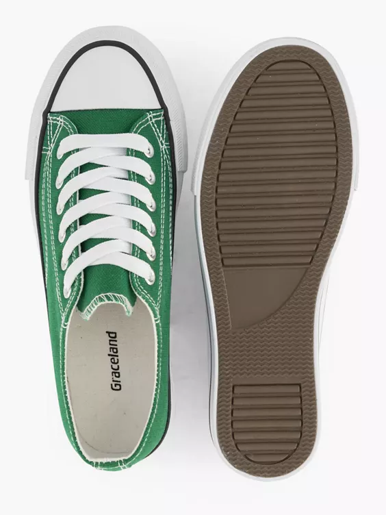 Groene Canvas Sneaker 5 Groene Canvas Sneaker - Afbeelding 3