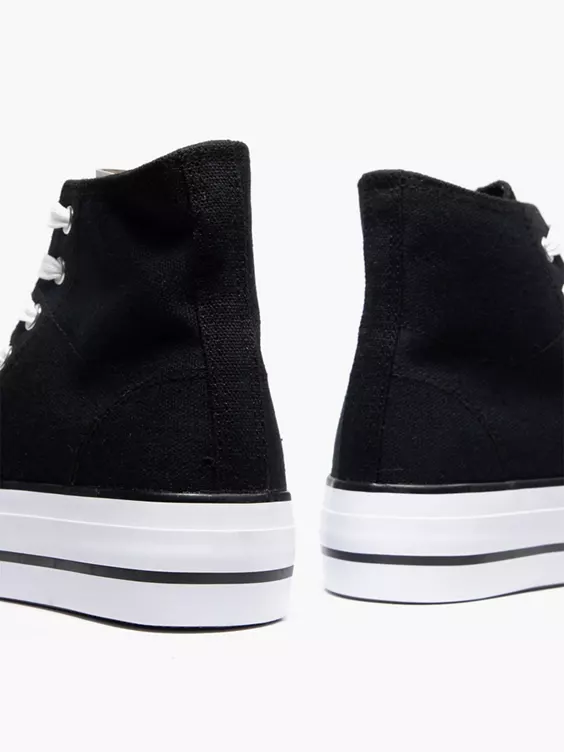 Zwarte Hoge Canvas Sneaker 10 Zwarte Hoge Canvas Sneaker - Afbeelding 8