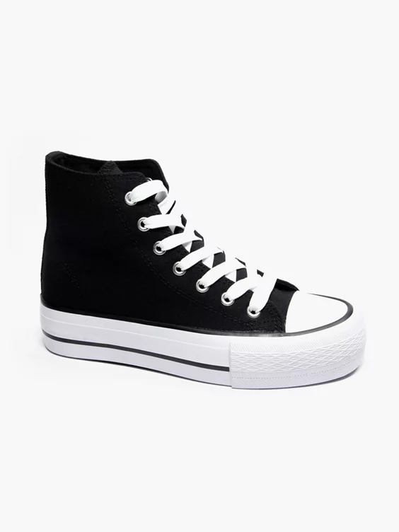 Zwarte Hoge Canvas Sneaker 14 Zwarte Hoge Canvas Sneaker - Afbeelding 12