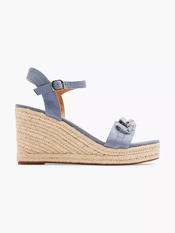 Jeansblauwe Sandaal Sleehak 3 Jeansblauwe Sandaal Sleehak