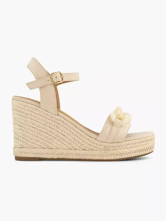 Creme Sandalen Sleehak 3 Creme Sandalen Sleehak