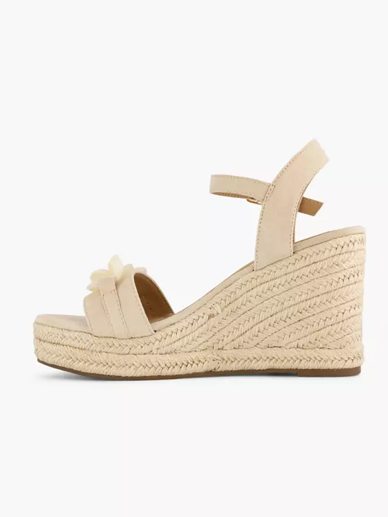 Creme Sandalen Sleehak 4 Creme Sandalen Sleehak - Afbeelding 2