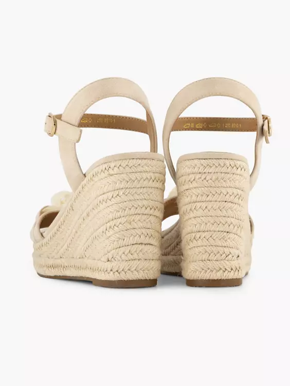 Creme Sandalen Sleehak 6 Creme Sandalen Sleehak - Afbeelding 4