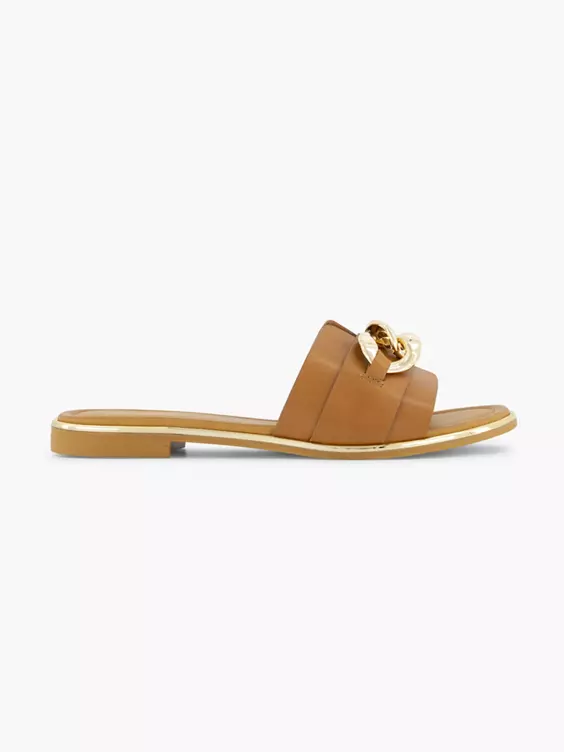 Cognac Slipper Sierketting 3 Cognac Slipper Sierketting