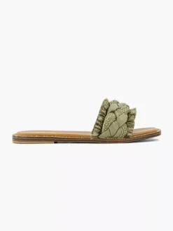 Groene Slipper Gevlochten