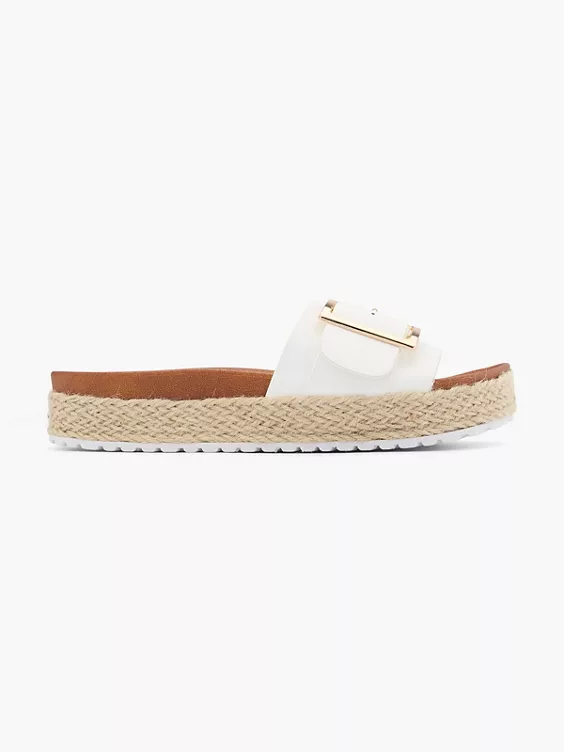 Witte Platform Slipper Siergesp 2 Witte Platform Slipper Siergesp