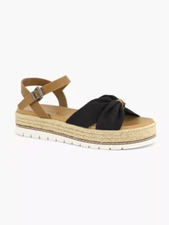 ESPRIT Zwarte Platform Sandaal Touw -Skechers Winkel 2180845 H6