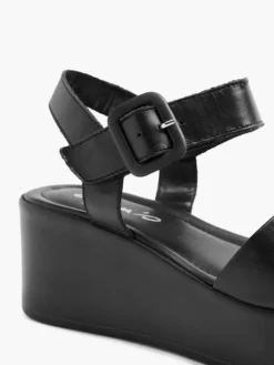 Zwarte Platform Leren Sandaal -Skechers Winkel 2184073 H5