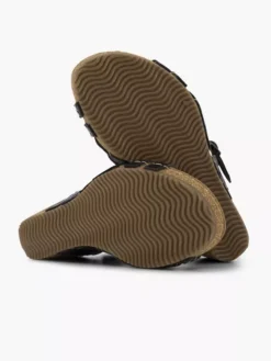 Easy Street Zwarte Leren Sandalen Sleehak -Skechers Winkel 2184604 H3