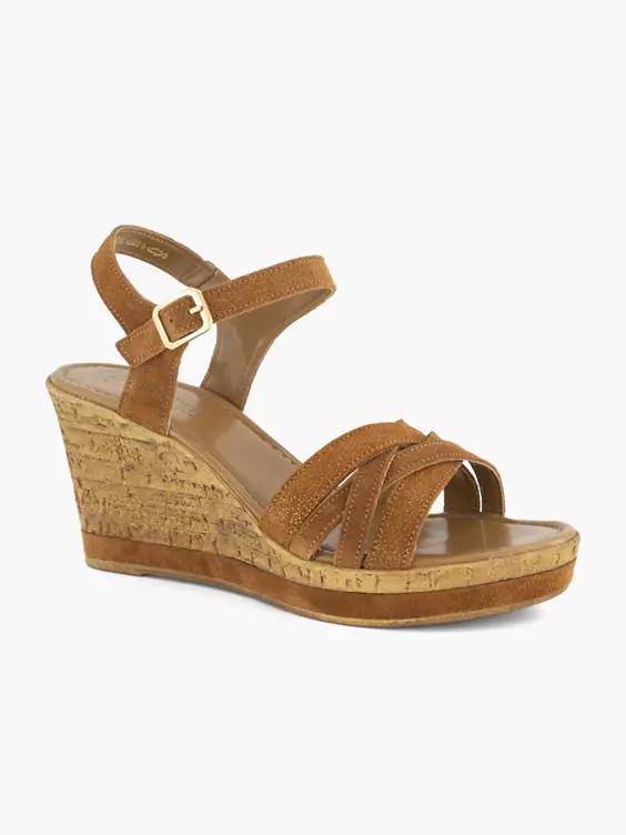 Cognac Sandalette Sleehak 8 Cognac Sandalette Sleehak - Afbeelding 6