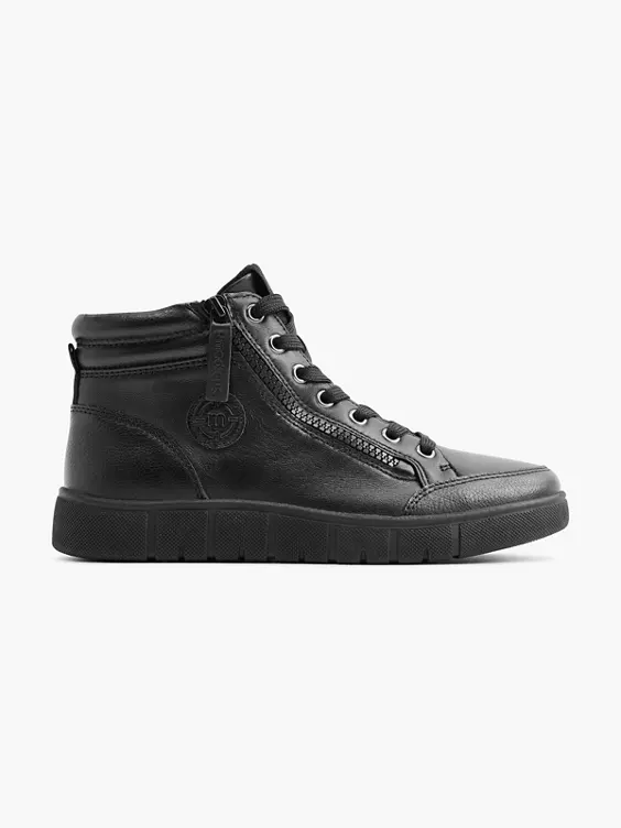 Zwarte Leren Hoge Sneaker 3 Zwarte Leren Hoge Sneaker