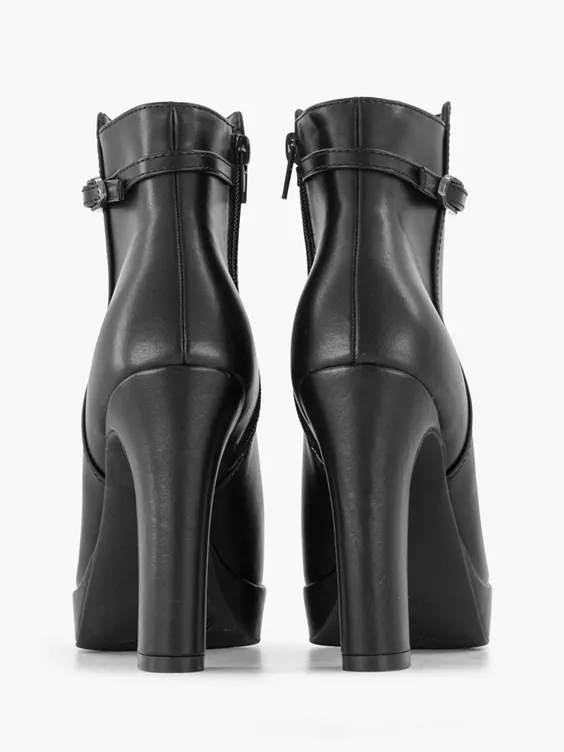 Zwarte Enkellaars Hoge Hak 6 Zwarte Enkellaars Hoge Hak - Afbeelding 4