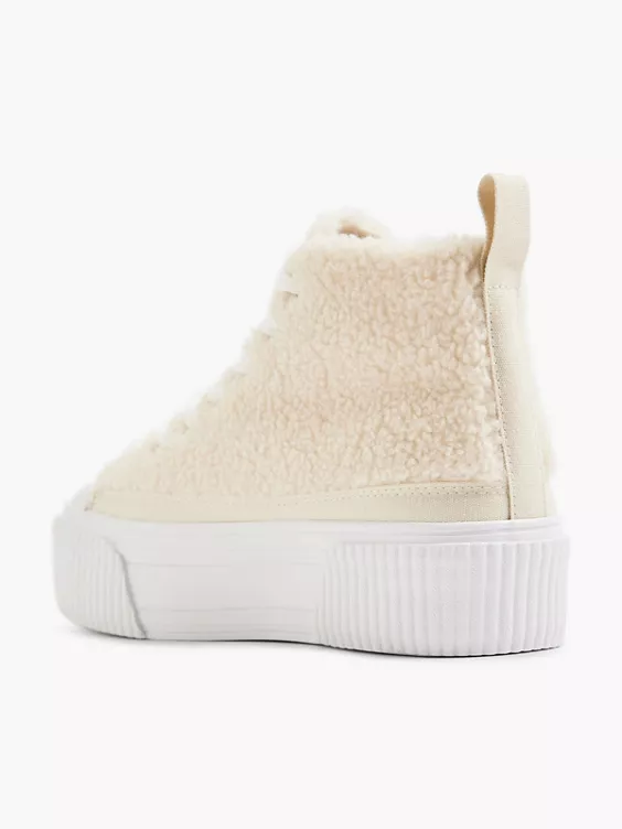Beige Platform Hoge Sneaker Teddy 5 Beige Platform Hoge Sneaker Teddy - Afbeelding 3
