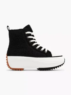 Zwarte Hoge Platform Sneaker Teddy