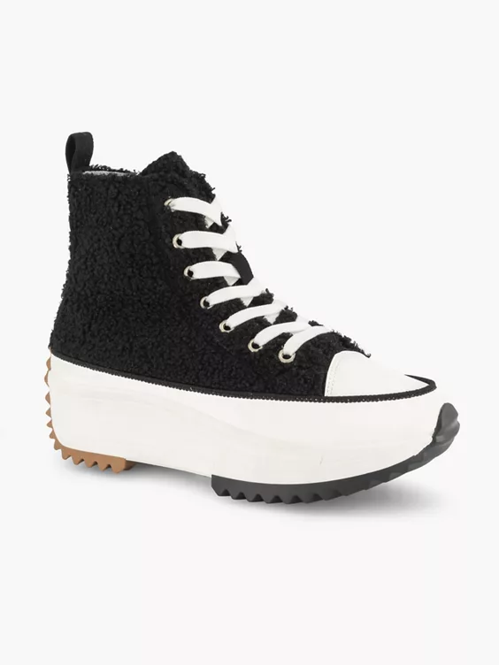 Zwarte Hoge Platform Sneaker Teddy 8 Zwarte Hoge Platform Sneaker Teddy - Afbeelding 6