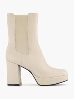 Beige Chelsea Hoge Hak