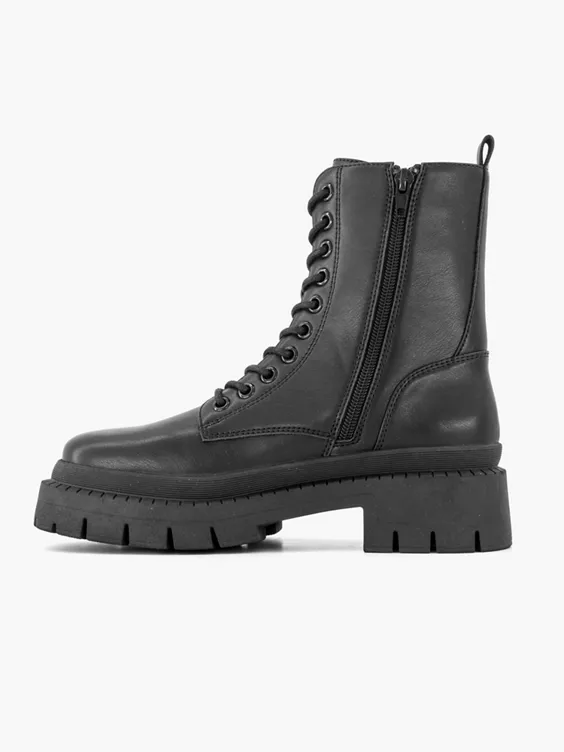 Zwarte Chunky Veterboot 4 Zwarte Chunky Veterboot - Afbeelding 2