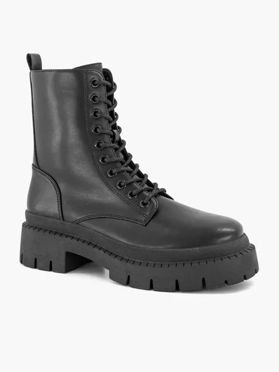 Zwarte Chunky Veterboot 8 Zwarte Chunky Veterboot - Afbeelding 6