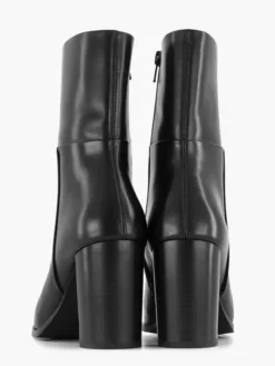 Zwarte Leren Enkellaars Hoge Hak -Skechers Winkel 2251056 H3