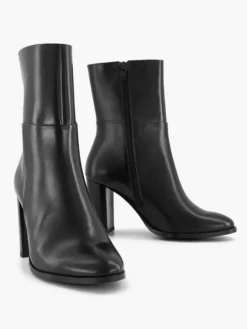 Zwarte Leren Enkellaars Hoge Hak -Skechers Winkel 2251056 H5