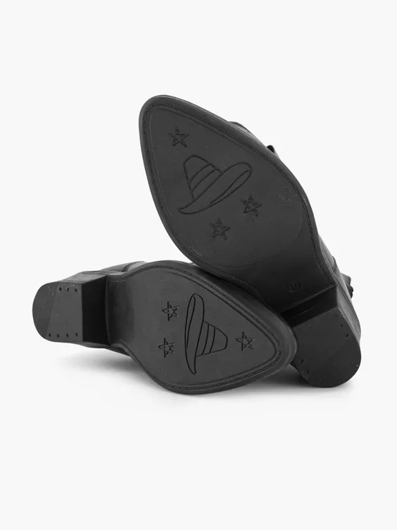 Zwarte Leren Cowboy Laars 5 Zwarte Leren Cowboy Laars - Afbeelding 3